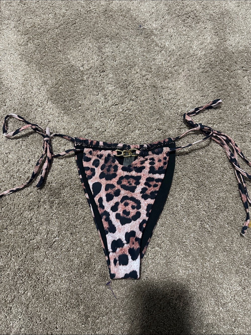 Leopard Print Tie-Side Bikini Bottom